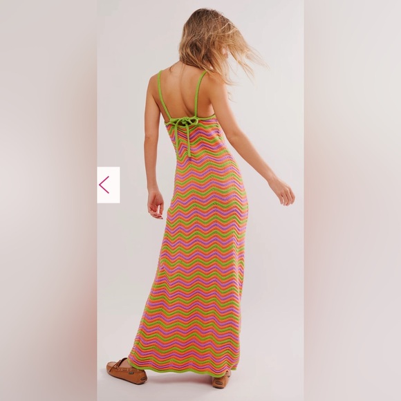 The Wolf Gang Beso Knit Crochet Maxi Dress In Tutti Frutti Large Free People - Picture 2 of 13
